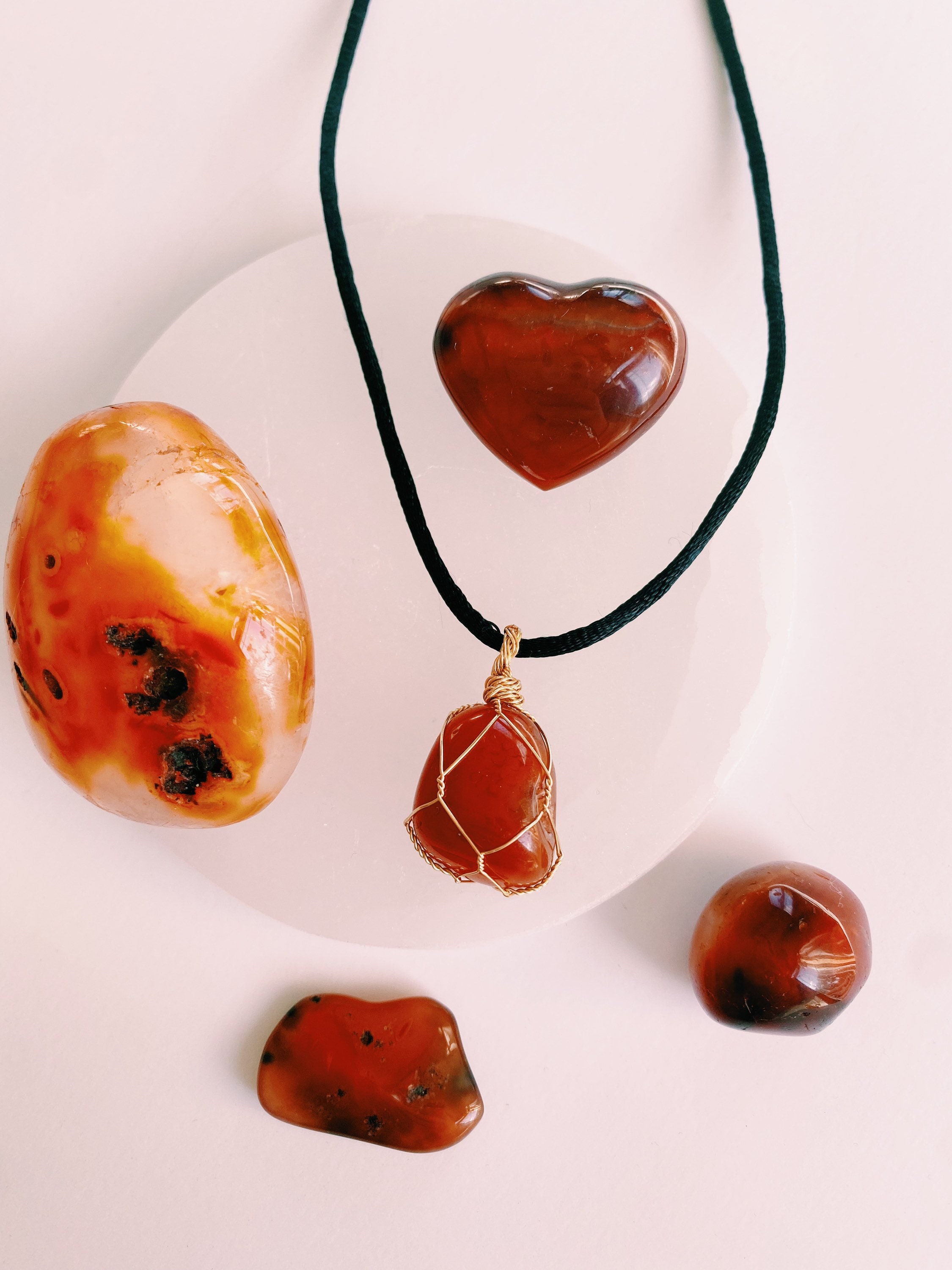 Wire Wrapped Carnelian Crystal Necklace Wire Wrapped Crystal Etsy