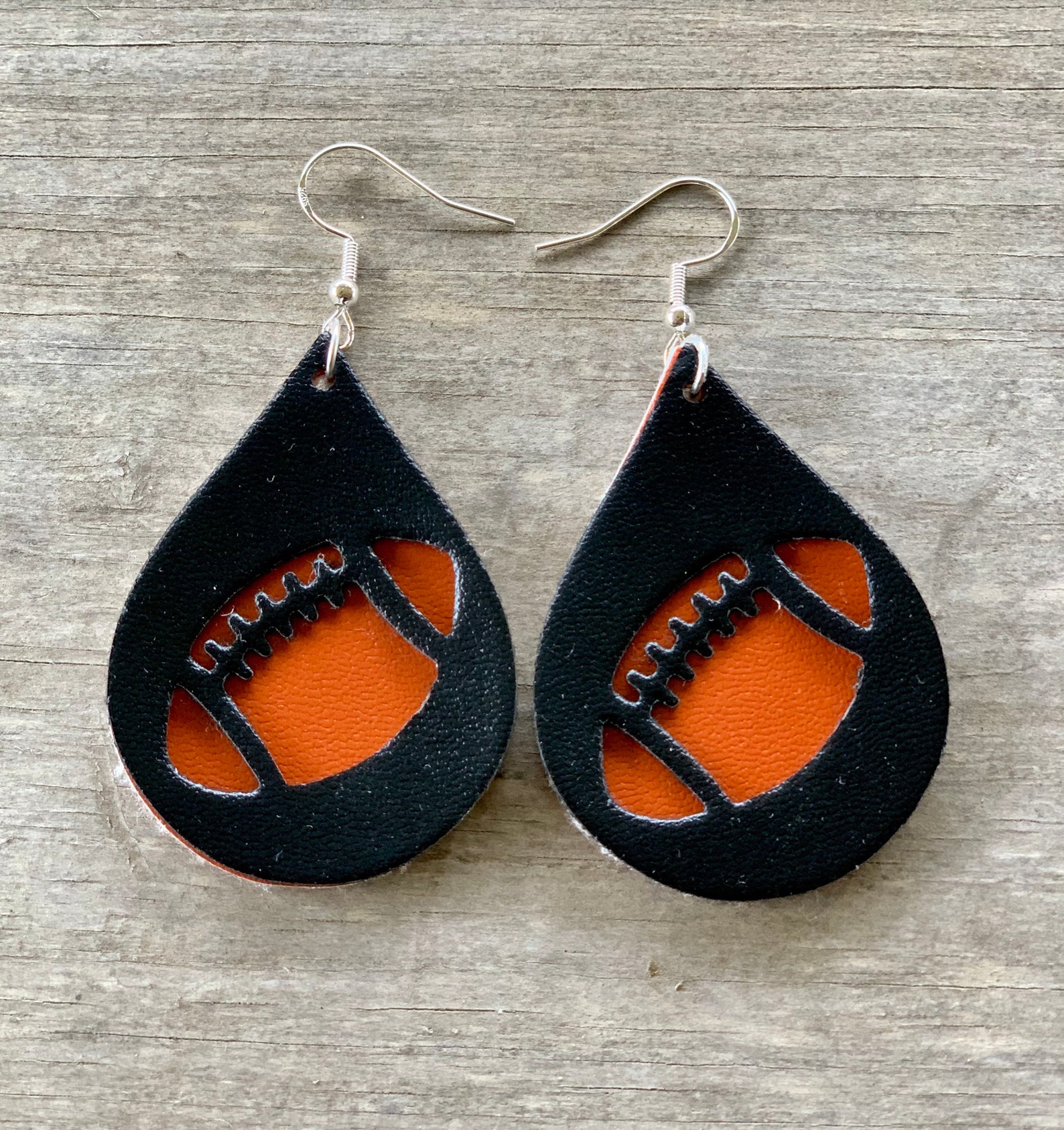 Football Earrings for Women Faux Leather Earrings Dangles Etsy