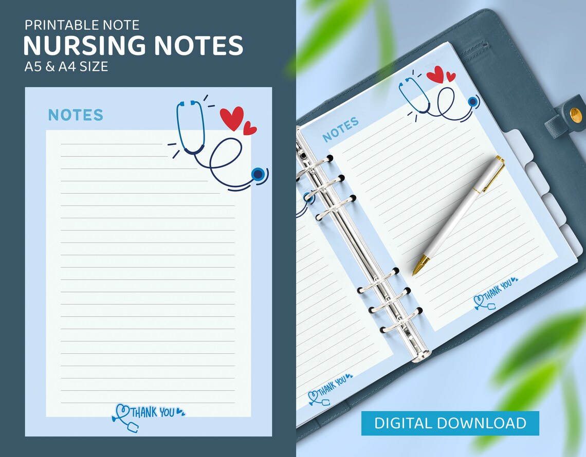 Nurse Notepad Nursing School Notes Nursing Student Note Etsy