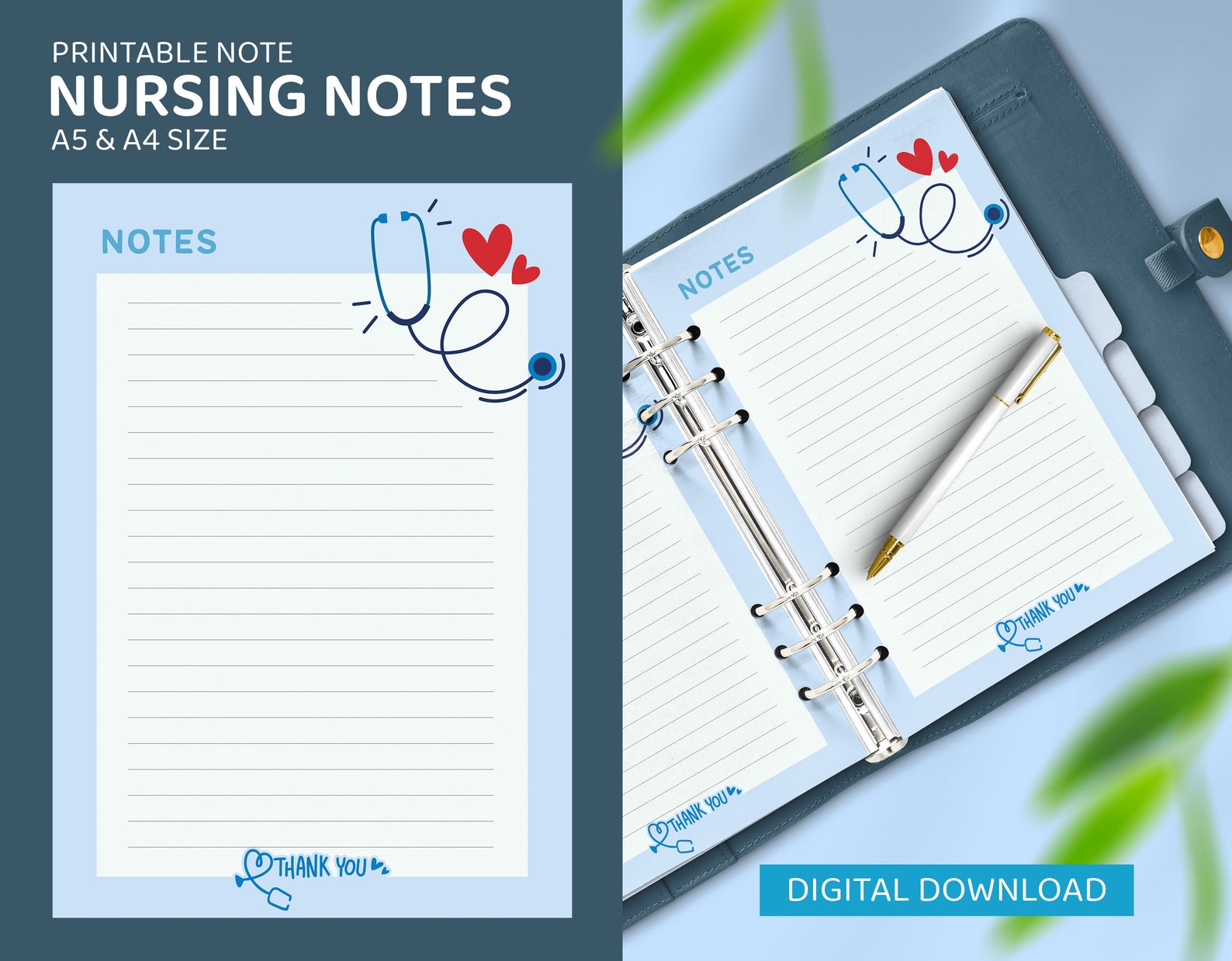 Nurse Notepad Nursing School Notes Nursing Student Note Etsy