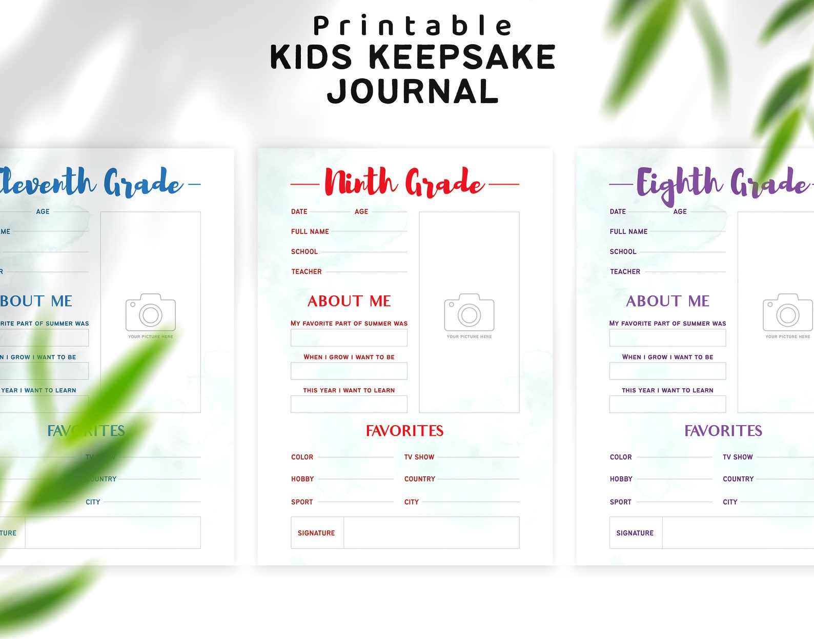 Kids Keepsake Journal Preguntas de entrevistas imprimibles Etsy