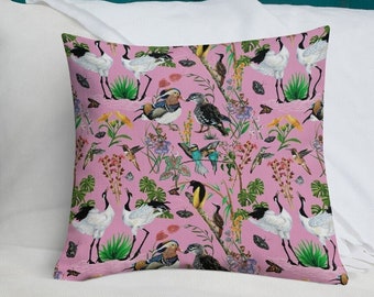 Lovebirds Pillow- Hand-painted All-Over Print Home Decor Spring Premium Pillow with Insert