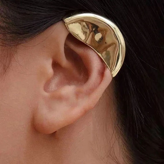 Punk Gold Ear Cuff Men Women Clip on Earrings Without Piercing - Etsy  Australia