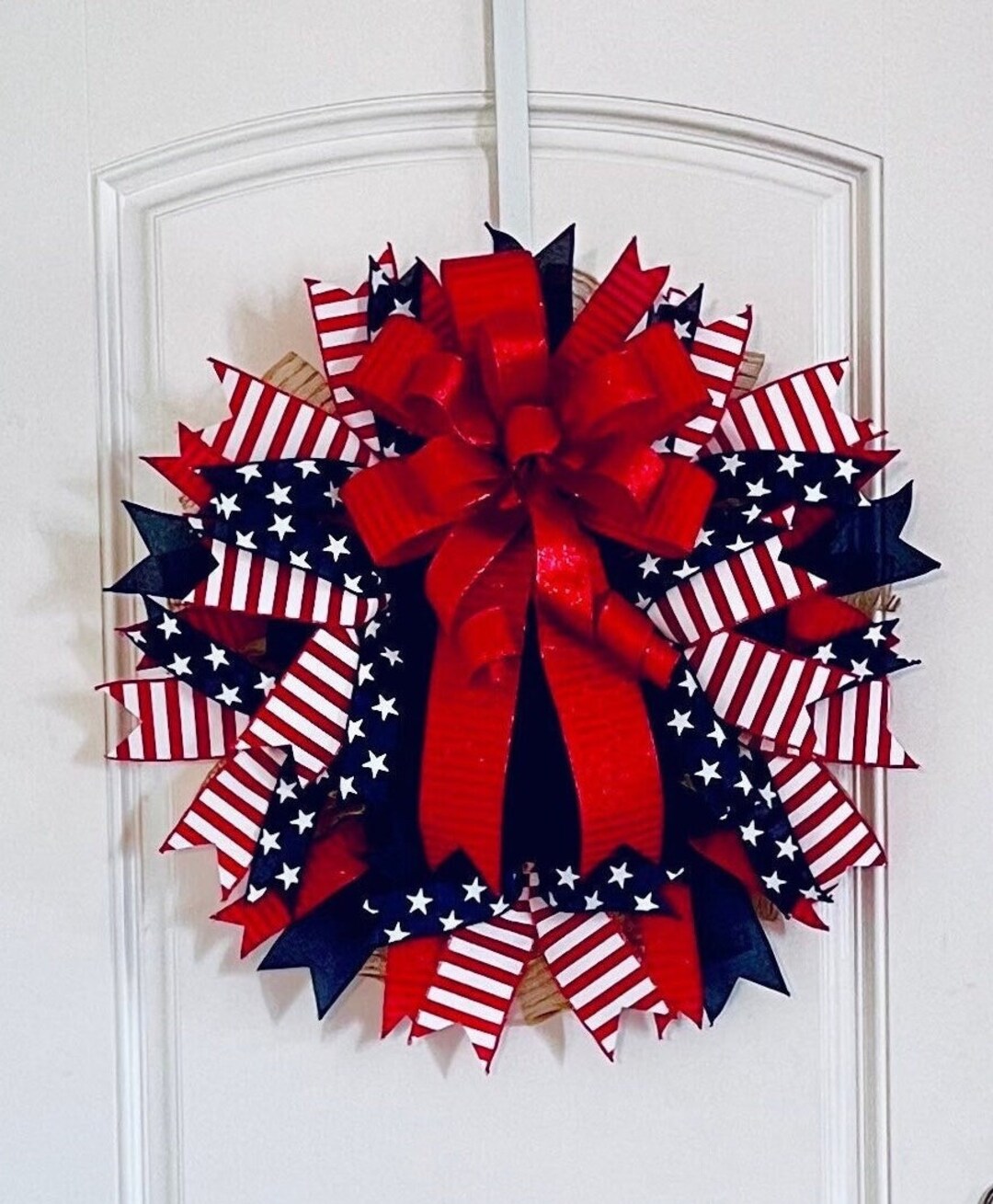 Patriotic Wreath, Red White Blue Wreath, Patriotic Wreath for Front