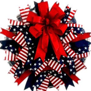 Patriotic Wreath,Best Seller Red White and Blue Wreath,USA Flag Wreath,4th of July Decor,Front Door Memorial Day Wreath