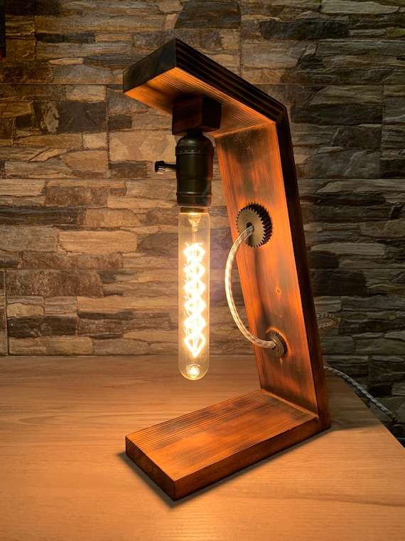 Lampes décoratives en bois, lampe de chambre à coucher, vintage