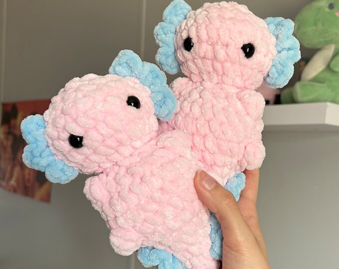 Crochet Cotton Candy Axolotl Plushies Etsy