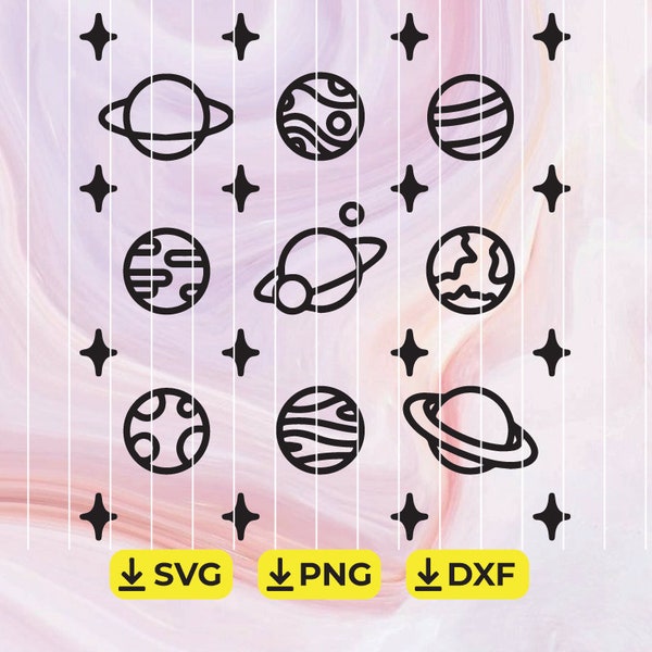 Astro - #1 - Universe Planets Bundle - Digital Download - svg, dxf, Cricut, Silhouette Cut File, Instant Download