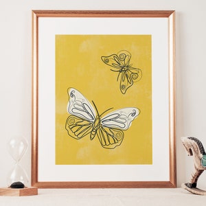 Abstract Butterfly Line Art Poster