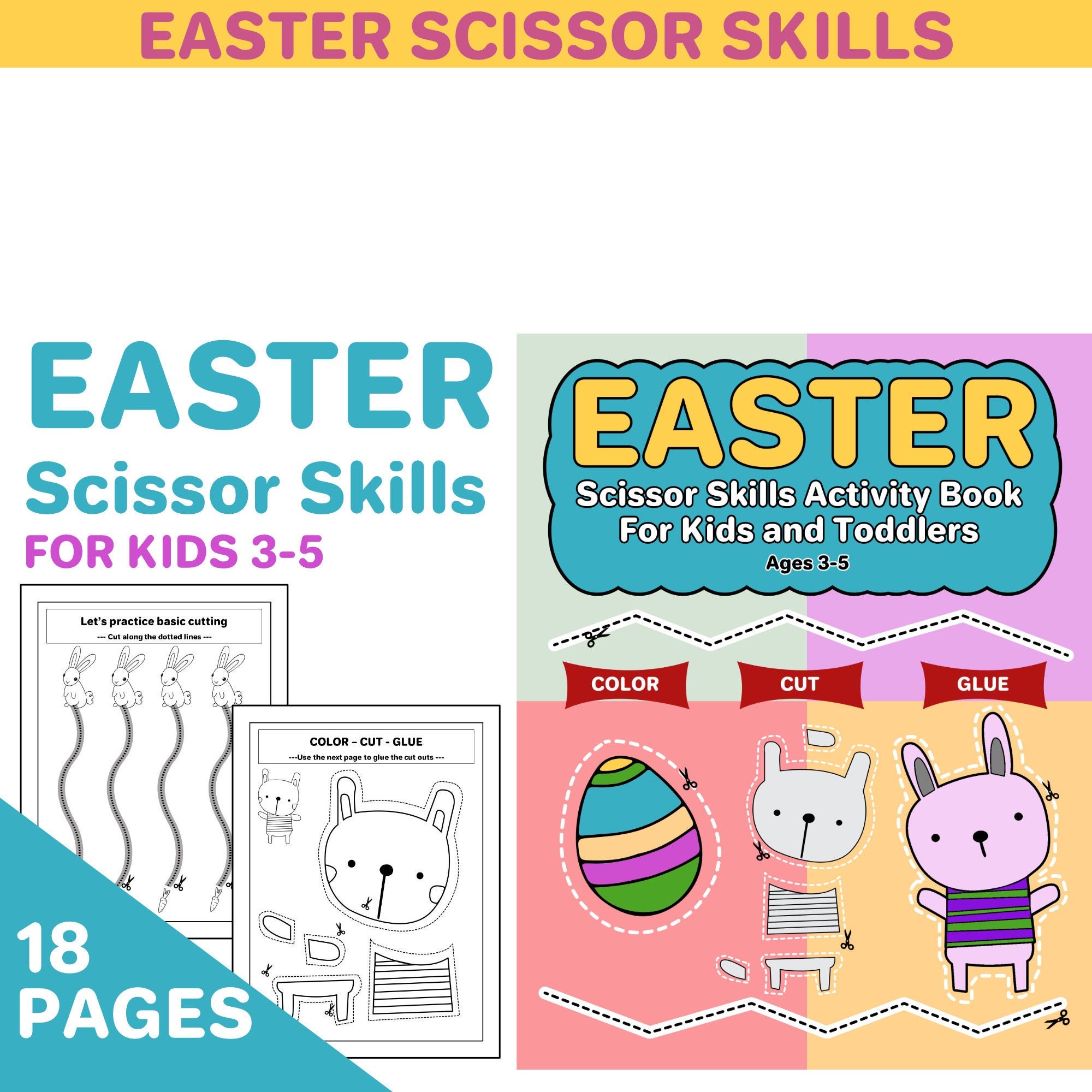 Scissors Skills for Kids Ages 3-5: Cut and Glue Activity Book, Scissor  Skills for Little Boys and Girls (Paperback)