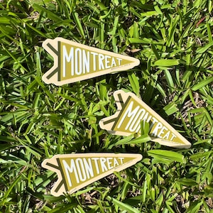 Pendentif drapeau Montreat en vinyle autocollant découpé pour bouteille d'eau, ordinateur portable, voiture