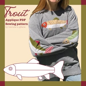 Trout Fish Applique Pattern PDF | Beginner-Friendly Sewing Pattern | Fish Pattern