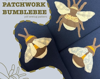 Patchwork Applikation Hummel Käfer Schnittmuster