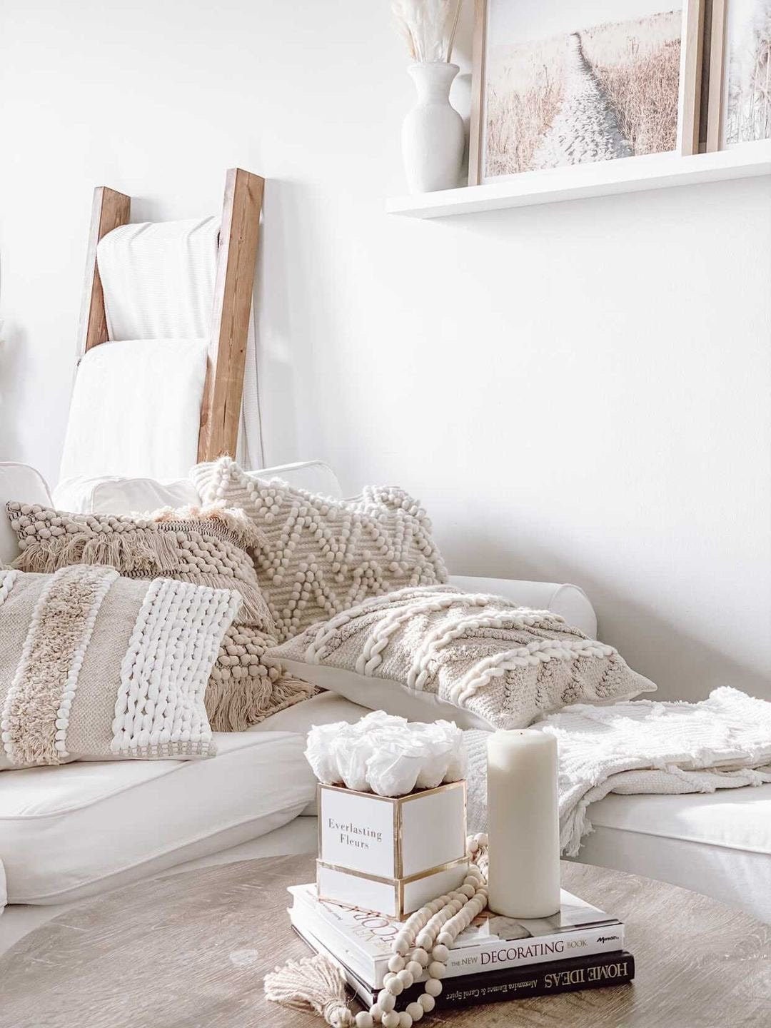 Ensemble de 4 Housses d'oreiller Boho Tissées à La Main/Scandi 20x20 12x20 Home Decor Pillow Combo C