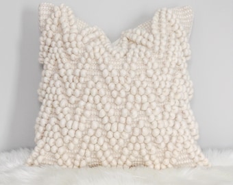 Boho Pillow Cover // Scandi Boho // Neutral Decorative Pillow //20x20// Boho Home Decor //Farmhouse Pillows