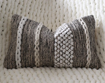 Boho Pillow Cover // Scandi Boho // Neutral Decorative Pillow // 12x20 // Boho Home Decor