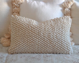 MAHI // Boho Pillow Cover / Scandi Boho / Neutral Decorative Pillow / 12x20 // Boho Home Decor / Cushion cover / Modern Home Decor