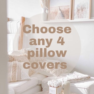 Choose any 4 pillow covers from our shop | Sizes 20x20, 18x18, 12x20 and 14x20 | Set of 4 Pillow covers | Mother&#39;s day gift