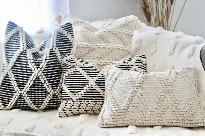 Pillow Combo, Set of 4 Handwoven Boho Pillow Cover, Gift bundle, Cushion Cover Set, Pillow Combination, Fall Decor, Autumn Decor, Pillow set image 3