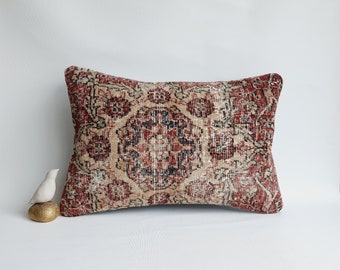 Rafel | Vintage Turkish Rug Pillow Cover Floral pillow cover Vintage Home Decor  Designer Pillow Spring Pillow Spring Decor Lumbar Pillow