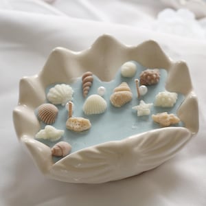 Coastal Candle I Seashell candle | Ocean candle | Coastal decor | Coastal Vibes I Housewarming gift | Beach home Decor | Beach Lover&#39;s gift