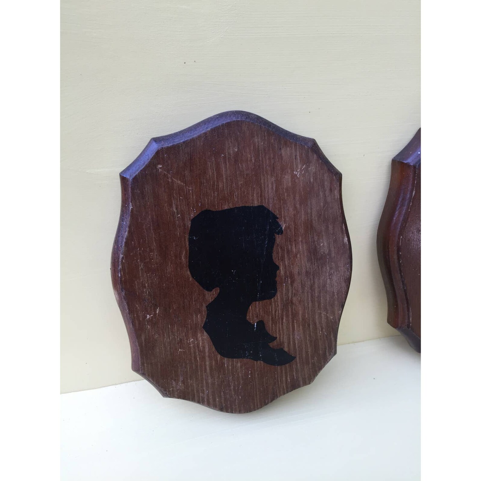 Vintage Wood Plaques Child Silhouette Set of Two Wall Hanging Etsy
