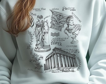 Greek Mythology Sweatshirt, Greek Gods, Greek Apparel, Goth Apparel, Mythology Lovers Gift, Vintage T-Shirt