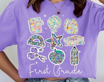Comfort Colors Back to School Teacher Shirt First Grade Teacher Shirt Elementary School T-Shirt Elementary Teacher T-Shirts