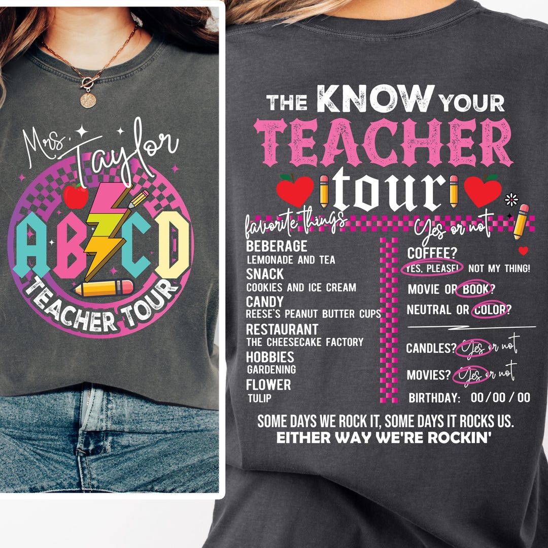 Custom Teacher Favorite Things Meet the Teacher All About My Teacher ...