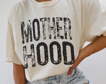 Mother Hood Shirt Comfort Colors® Trendy Mama Tshirt Mom Life Tee Trendy Mom Shirt  Motherhood Tshirt Oversized Graphic Mom T-shirt