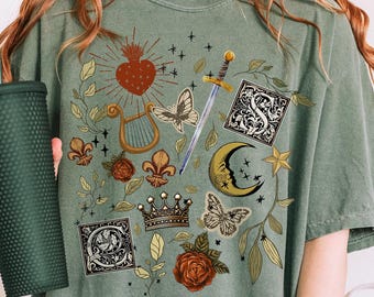 Castlecore Medieval Shirt Renfaire Female Medieval Knight T-Shirt W Norse Pagan Tee Forgotten Realms shirt Mystical Medieval Fantasy Fashion