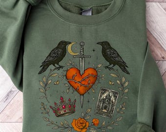 Castlecore Medieval Sweatshirt Renfaire Female Medieval Knight Shirt Norse Pagan Tee Forgotten Realms shirt Mystical Medieval Fantasy