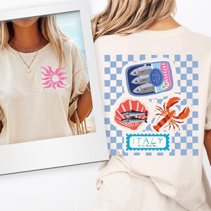 Sardines Shirt Sardine Shirt Italian Shirt Tinned Fish Fisherman Aesthetic Oysters Shirt Lobster Shirt Beach Shirts Amalfi Coast Shirt