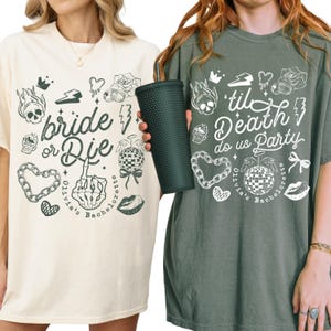 Til Death Do Us Party Bride or Die Bachlorette Shirts Ride Or Die Gothic Bachelorette Shirts Gothic Bride Shirt Comfort Colors Gothic Bride