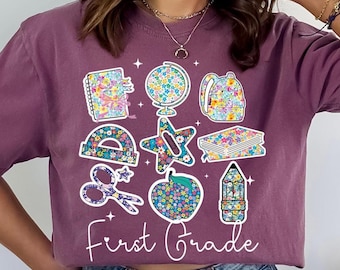 Comfort Colors Back to School Teacher Shirt First Grade Teacher Shirt Elementary School T-Shirt Elementary Teacher T-Shirts