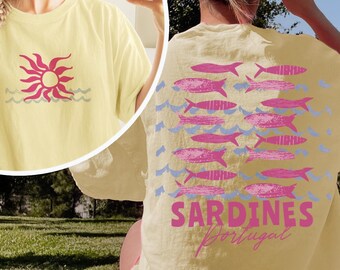 Camisa de sardinas Suéter de pescador Estética de sardinas Dinero antiguo Estampado de sardinas Estilo inspirado en el océano Estética de pescador Oceancore