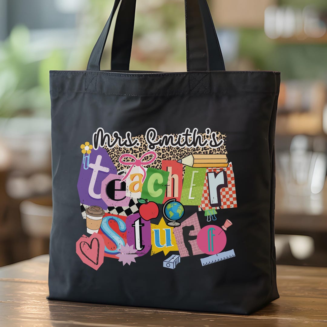 Personalized Teacher Tote Bag Teacher Appreciation Gift Custom Name ...