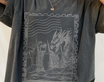 Castlecore Medieval Shirt Vintage Dragon Shirt Dark Medieval Shirt Castlecore Dragon Lover Gift Fantasy Shirt Gift for Him or Her