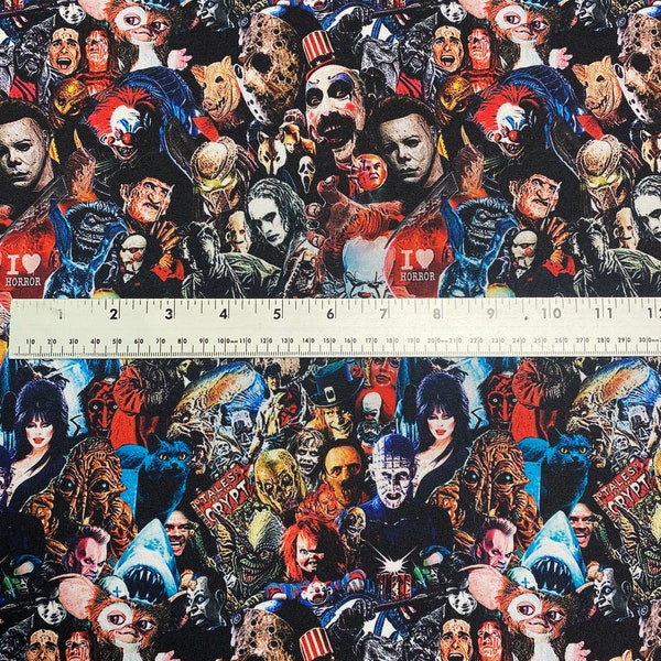 Horror villains fabric, fabric by the yard, 58”x 36”