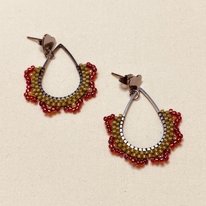 Miyuki Beaded Teardrop Earrings | Handmade Stainless Steel Earrings | Elegant Seed Bead Jewelry