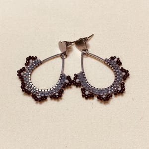 Miyuki Beaded Teardrop Earrings | Handmade Stainless Steel Earrings | Elegant Seed Bead Jewelry