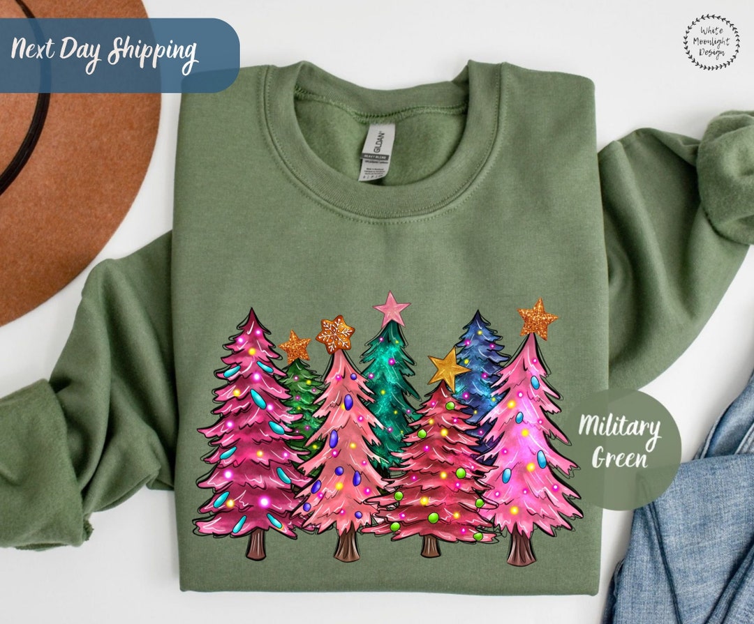 Pink Tree Christmas Sweater Christmas Sweater Christmas Etsy