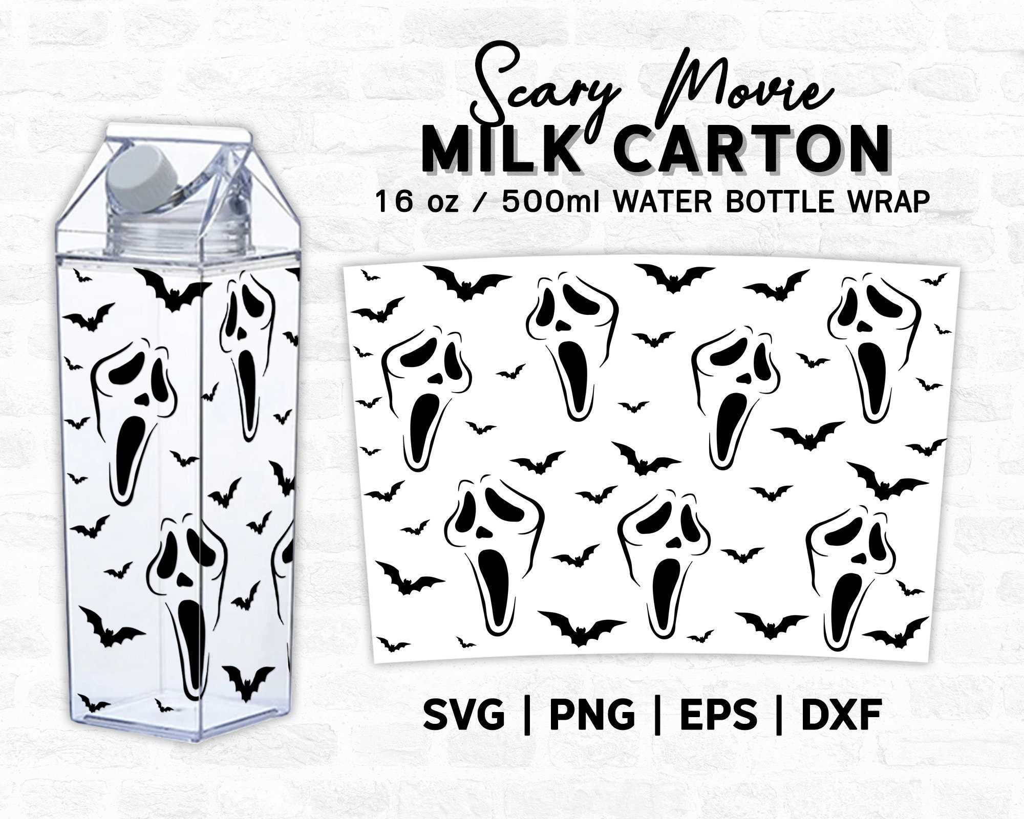 pink snowflake milk carton bottle wrap SVG