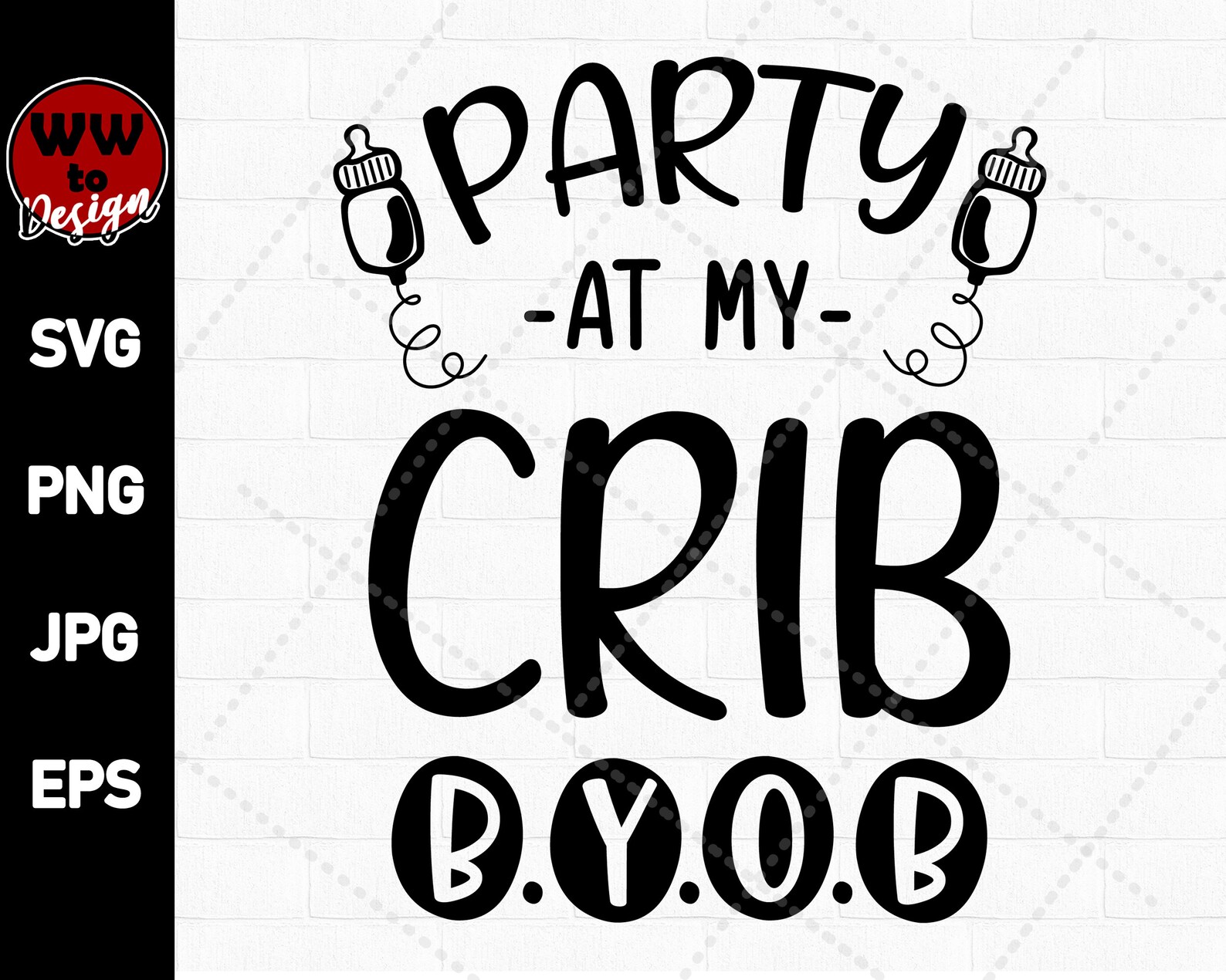 Baby Onesie Svg Party at My Crib Svg Newborn Svg Pregnancy Etsy Denmark