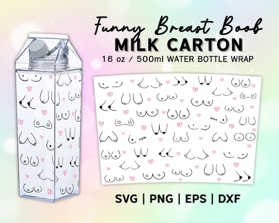 pink snowflake milk carton bottle wrap SVG