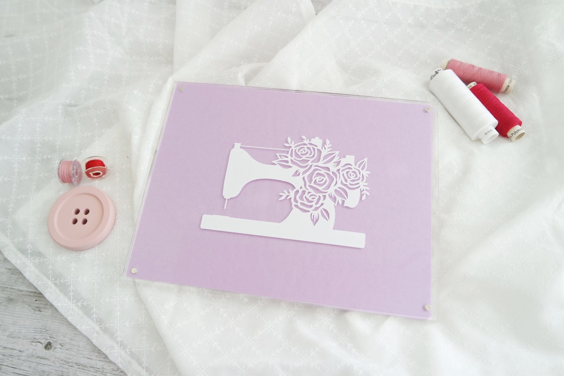 Sticker / autocollant MACHINE À COUDRE avec des fleurs Etsy