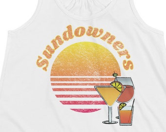 Sundowner Women's Flowy Racerback Tank. Sunset Tank, Sailing Tanktop, Summer Tank.