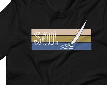 Sail Retro Style Short-Sleeve Unisex T-Shirt. Boating Teeshirt