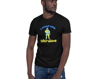Ich stehe mit Ukraine Kurzärmeliges Unisex T-Shirt