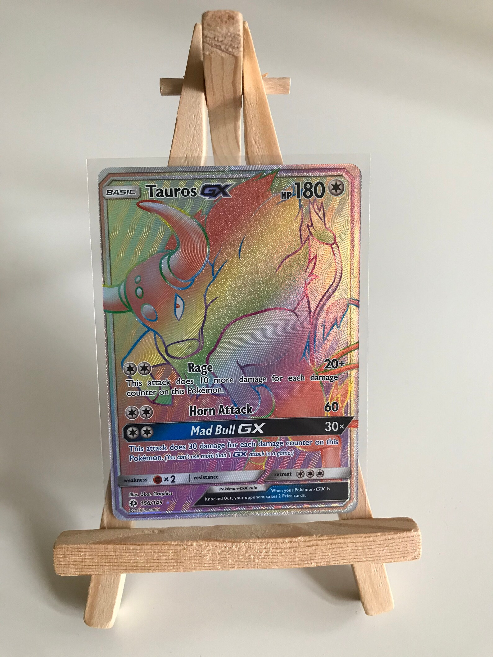 Tauros Gx rainbow pokemon card official Etsy